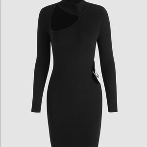Cider - Knit Black Cut Out Dress